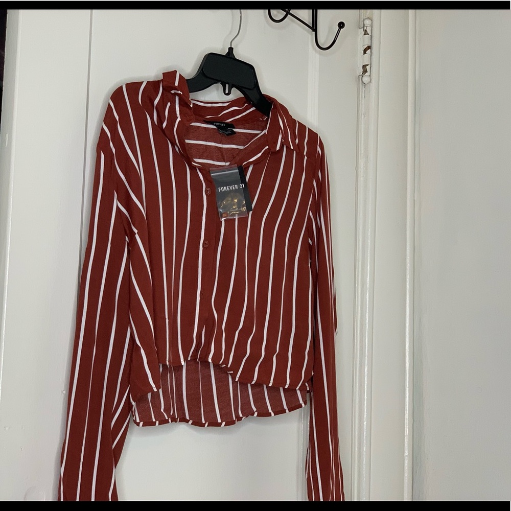 Long sleeve striped button up shirt